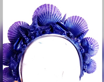 Seashell CROWN mermaid headband CUSTOM COLOR Mermaid crown seashell headband