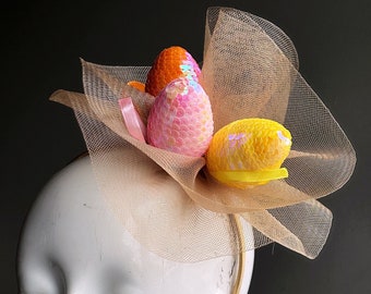 Fun Easter Fascinator For Women and Kids - Easter Egg Hunt Party Headpiece - Easter Headband - Easter Accessories