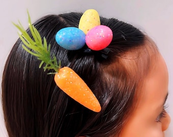 Easter Egg Hunt Hair Clips - Easter Bunny - Cute Kids Hair Accessory
