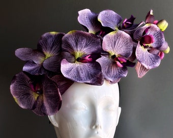 Purple Fascinator Orchid Headband Flower Fascinator Hat Tea Party Hat