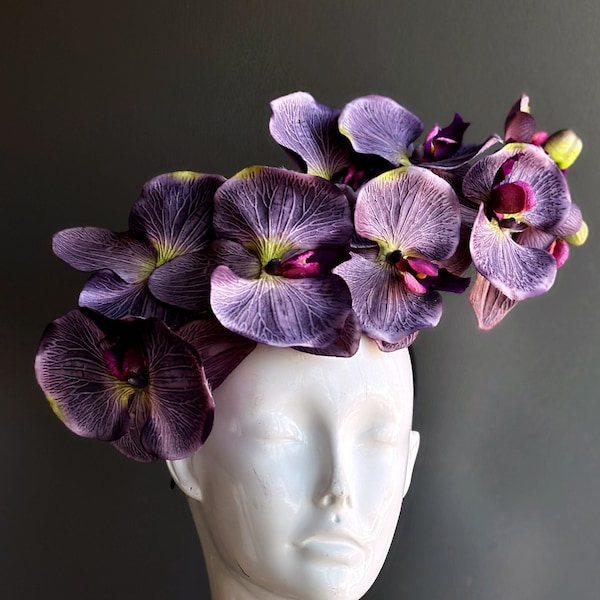 Purple Fascinator Orchid Headband Flower Fascinator Hat Tea Party Hat