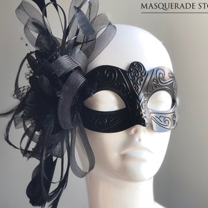Elegant Black Masquerade Ball Mask Women Feather Masquerade Party
