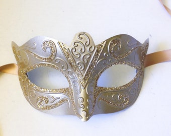 Champagne herenmasker, Venetiaanse champagnemaskers, heren bruiloftsmasker