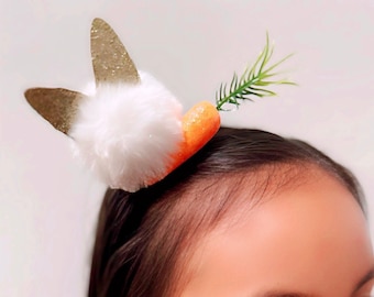 Easter Bunny Carrot Hair Clip - Kids Hair Accessory