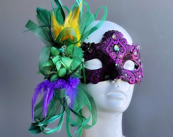 Masque de mascarade pour femme Masque de mardi gras Carnaval Mascarade Party Masque violet