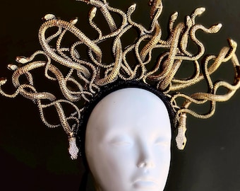 Medusa Costume Crown, Gorgon Crown, Serpent Headpiece