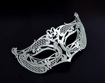 Venetian Masquerade Party Mask - Silver - Kids