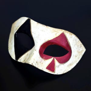 Pierrot Masquerade Mask Red Mens Mask Jester Clown Costume Mask Commedia dell&#39;Arte Comedy Mask Theatre Harlequin Halloween Party Ball Mask