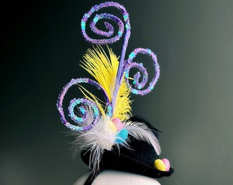 Easter Egg Hat For Kids - Easter Egg Hunt - Feather Hat - Kids Accessory