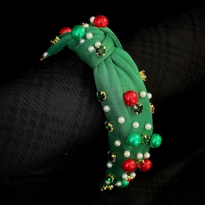 Holiday Headband Green Headband Christmas Party Christmas Hair Accessory