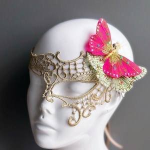 Butterfly Masquerade Mask pink women lace Mask, pink Masquerade Party Mask, Masquerade Ball, Prom Mask, Gala Mask, whimsical Party Costume