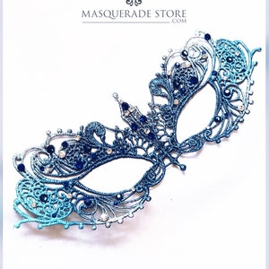 Masquerade Mask Women Deep Blue Ocean Theme Lace Mask Elegant Masquerade Ball Mask