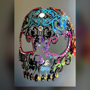 Day of the Dead Sugar Skull Mask La Mascara Colorful Masquerade Mask, Dia de los Muertos, Halloween Mask, Festival Mask