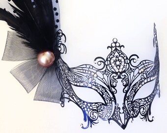 black women feather masquerade mask prom wedding Womens venetian party Masks