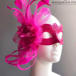 Beautiful Fuchsia Pink Women Masquerade Ball Mask