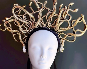 Medusa costume accessories, Medusa headpiece, Medusa crown for cosplay, Medusa Halloween Snake crown Greek Mythology Medusa