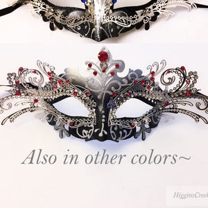 Red Masquerade Mask, Red Luxury Womens Masquerade Mask, Red Venetian Mask, Red Mardi Gras Mask, New Year&#39;s Balls, governor&#39;s Ball Masks