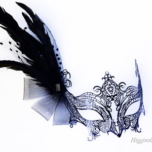 Feather Mardi Gras Masquerade Mask 6 1/2in x 13in
