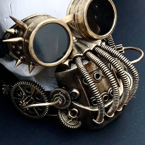 Steampunk gas mask respirator dust mask cosplay Goggles rave gas mask gold silver copper  gear mask