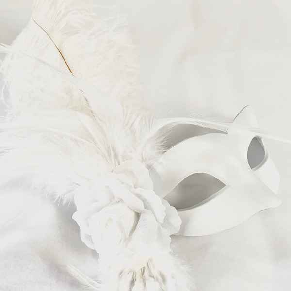 All White masquerade mask women diner en blanc mask ladies venetian masked ball white masquerade party mask costume party