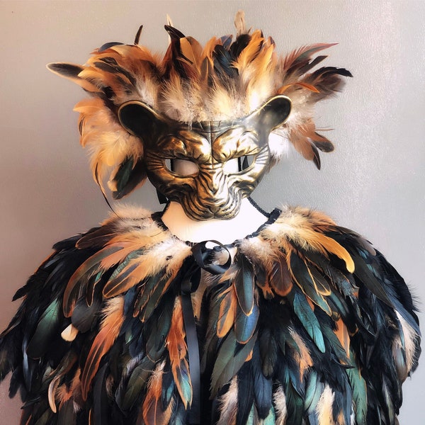 Masque de lion, déguisement de chat, masque d'animal, coiffure de lion, masque de roi des animaux, masques de lion