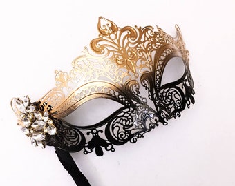 Gold Black Masquerade Mask Women on Handheld Stick Mask - Party Masked Ball Halloween Wedding Venetian Masks