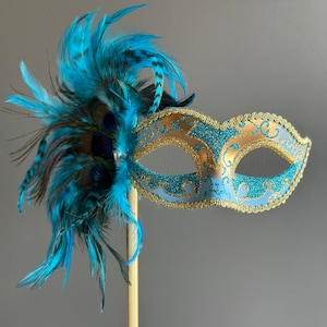 Gold Turquoise Venetian Mask women Masquerade Ball Prom Party Costume party masks New Years Eve Party Mardi Gras masks