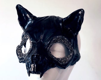 猫仮面舞踏会マスク、猫コスチュームハロウィンマスク猫マスク、ガットマスク
