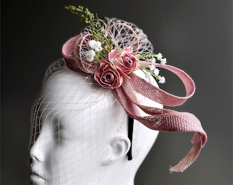 Easter Fascinator Hat Pink Fascinator for Women for Tea Parties and Horse Race Hats