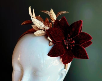 Christmas Headband Poinsettia Flower Headband Christmas Headpiece Christmas Party Holiday Accessory