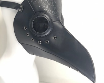 プロムマスク ユニセックス 仮面舞踏会マスク ペスト医師マスク コスプレ フェイクレザー フィリグリー ブラック バードマスク 動物 ハロウィン