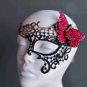 Red Masquerade Mask Women Lace Mask, Masquerade Party Mask, Masquerade ...