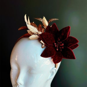 Christmas Headband Poinsettia Flower Headband Christmas Headpiece Christmas Party Holiday Accessory