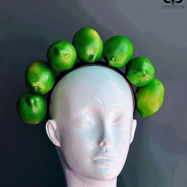 Lime Headpiece, Fruit Headband, Lime Hat, Green Fascinator, Summer Headband, Summer Hat, Summer Festival, Fruit Festival