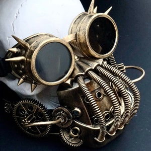 Gas mask respirator Steampunk dust mask cosplay Goggles rave gas mask gold silver copper  gear mask