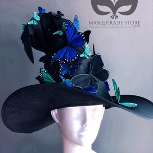 Adult Halloween Witch Costume Black Pointy Wide Brim Witch Hat