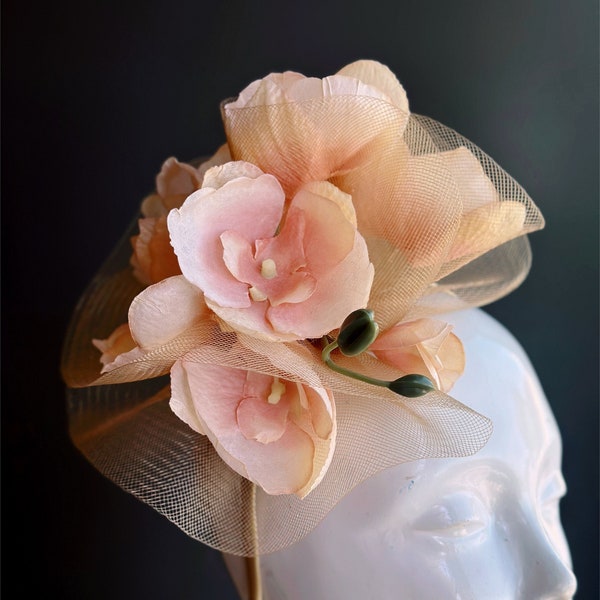 Tea Party Hat Magnolia Fascinator Hat Magnolia Headband for Women, Flower Headpiece Accessory