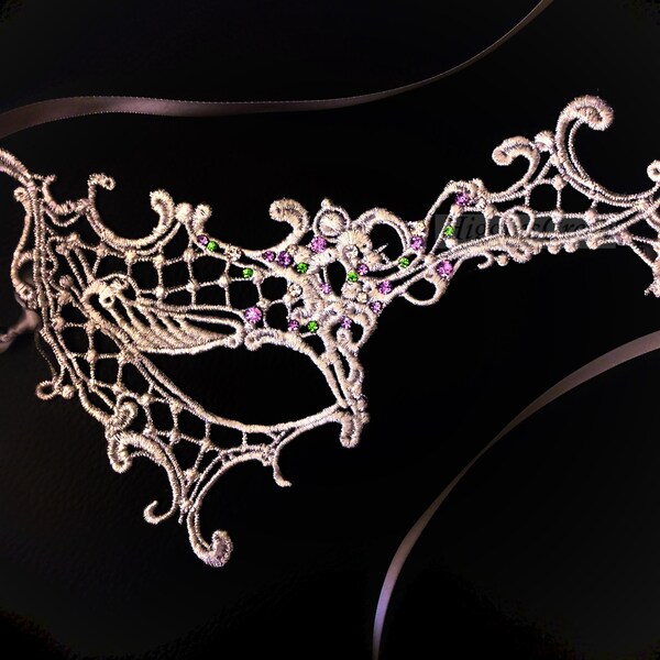 Gold Lace Masquerade Maske - Elegante Makramee Lace Maske - Spitzenmaske für Masquerade Ball