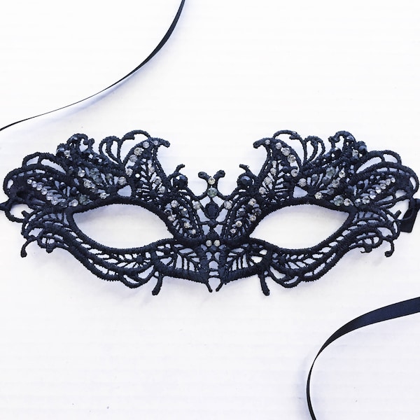 Black Lace Mask - Etsy