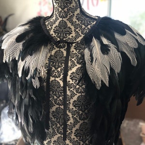 Black Feather Cape wicker man viking warrior feather cape ritual Costume Cape Feather Druid Samhain festival cape pagan ritual cape