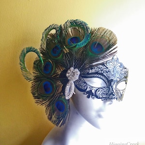 máscara de baile de máscaras de penas de pavão, máscara veneziana de penas completas, máscara facial de penas completas de carnaval para mulheres