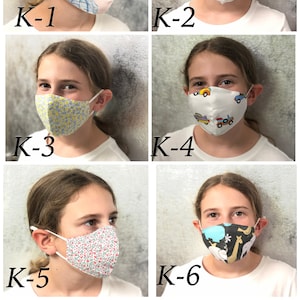 3Pack SOFT KIDS Masks Fun Cute Comfortable 3 layer + Pocket + filter + Nose Wire