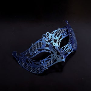 Metal Venetian Masquerade Mask Costume Mask - Blue - Kids