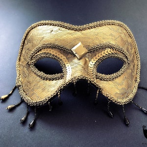Gold Herren Maskerade Maske - Halloween Abschlussball venezianischer Karneval