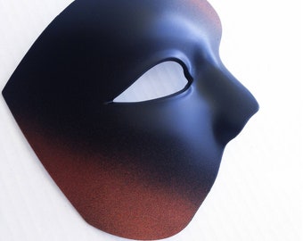 Burnt Orange Masquerade Mask MENS Halloween Mask Wedding Mask for groom Orange for halloween