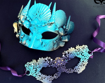 Masquerade Masks The Little Mermaid King Triton Mask Merman Mask Mermaid Mask Under the Sea, Princess Mask, Masquerade Mask, Masquerade Ball