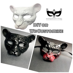 masquerade mask DIY Black Panther Mask animal mask Big Cat mask halloween mask lion mask big cat mask party mask cosplay mask Mask