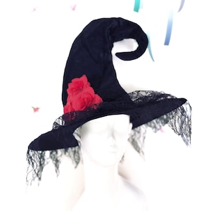 Witch Hat Cone Shape Wide Brim Curve Tip