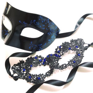 masquerade mask for couples blue venetian mask masquerade masks party mask masked ball couples mask masquerade mask pair