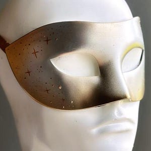 Gold Silver Masquerade Mask Mens Venetian Mask Mens Masquerade Ball Mask, Wedding Mask, Prom Mask, Mens masquerade mask